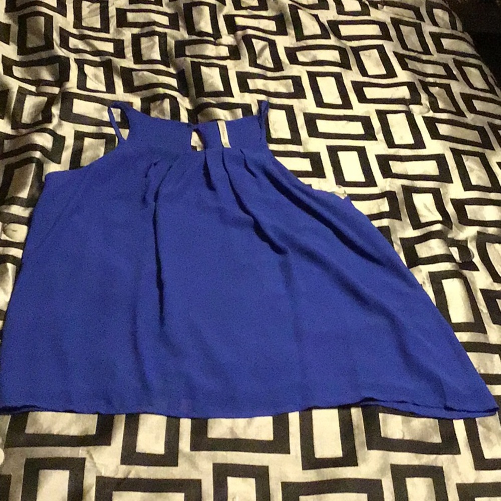 Blue flowy tank